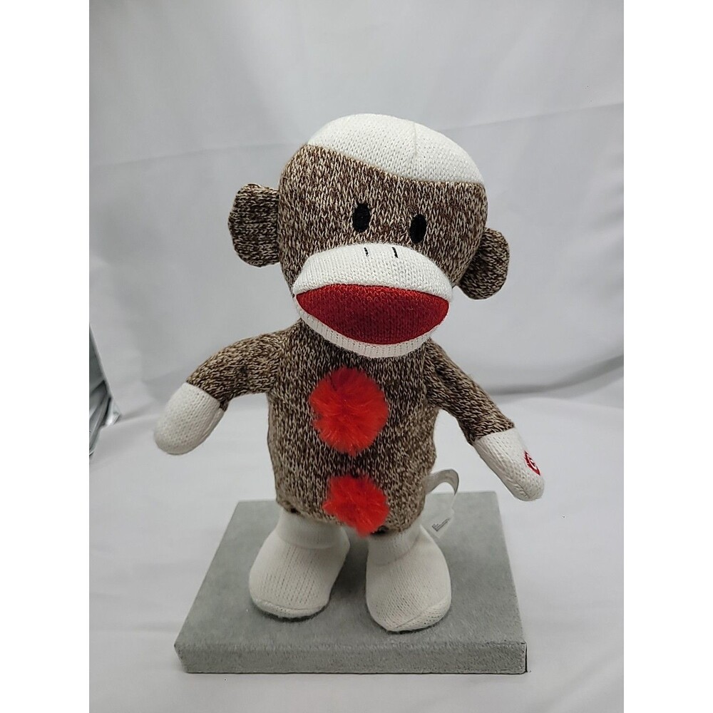 Gemmy Industries Dancing Sidestepper Sock Monkey Plush Tested Working 12 inch